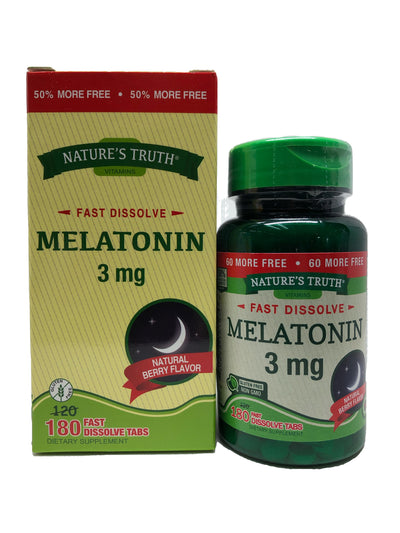Nature's Truth Melatonin 3mg Tablet - Vitamins & Supplements for Adult - Sincere Medistore - 美國樂陶褪黑色素丸 3毫克 -成人維他命及補充劑 - 友誠網店