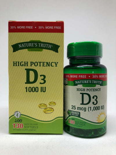 Nature’s Truth D3 25mcg (1,000IU) - Vitamins & Supplements for Adult - Sincere Medistore - 美國樂陶維他命D3 25微克(1,000IU) - 成人維他命及補充劑 - 友誠網店